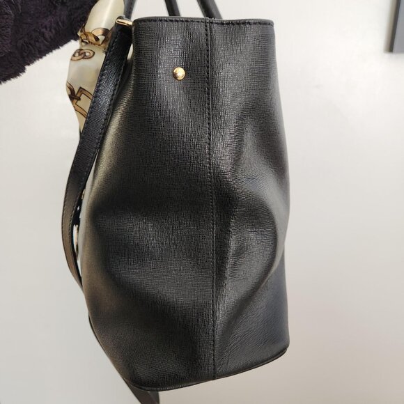 Furla Black Saffiano Leather 5 pc tote set EUC - Picture 12 of 15